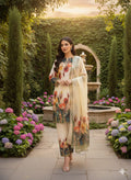 Aayaans Floral Print Lawn 3-Piece Suit with Digital Printed Dupatta