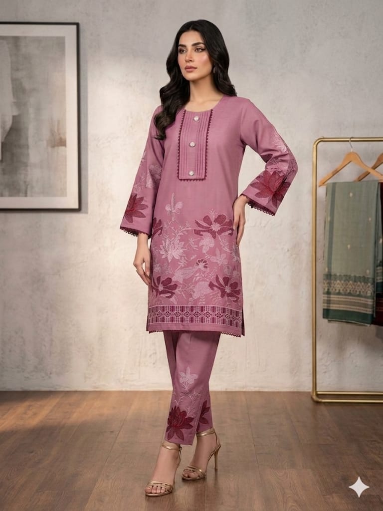 Embroidered 2-Piece Suit – Floral Appliqué Collection